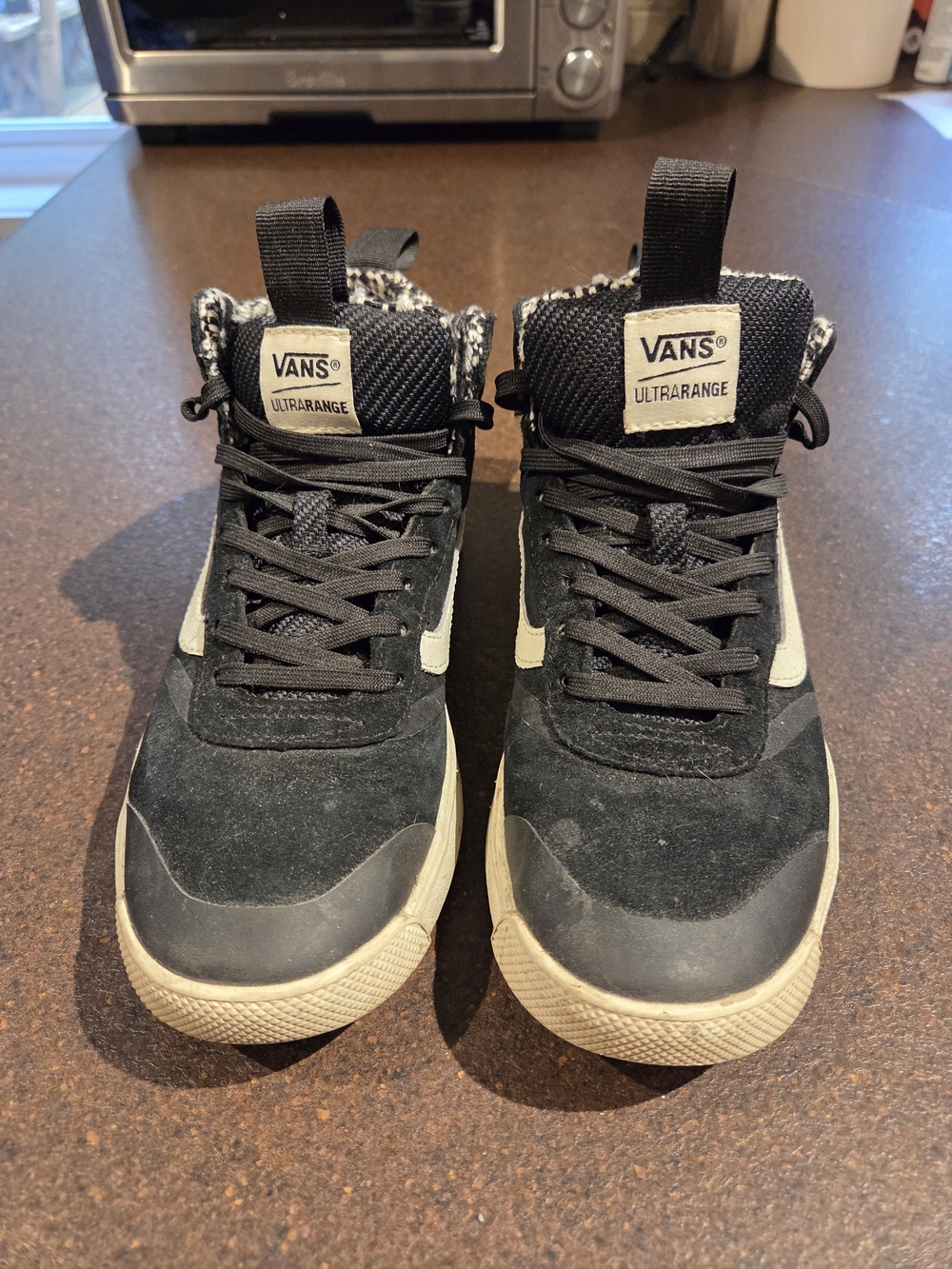 Vans UltraRange High Top Sneakers in Black and Cream